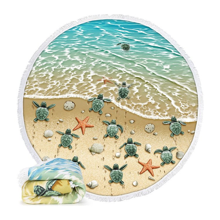 ocean animals beach towel