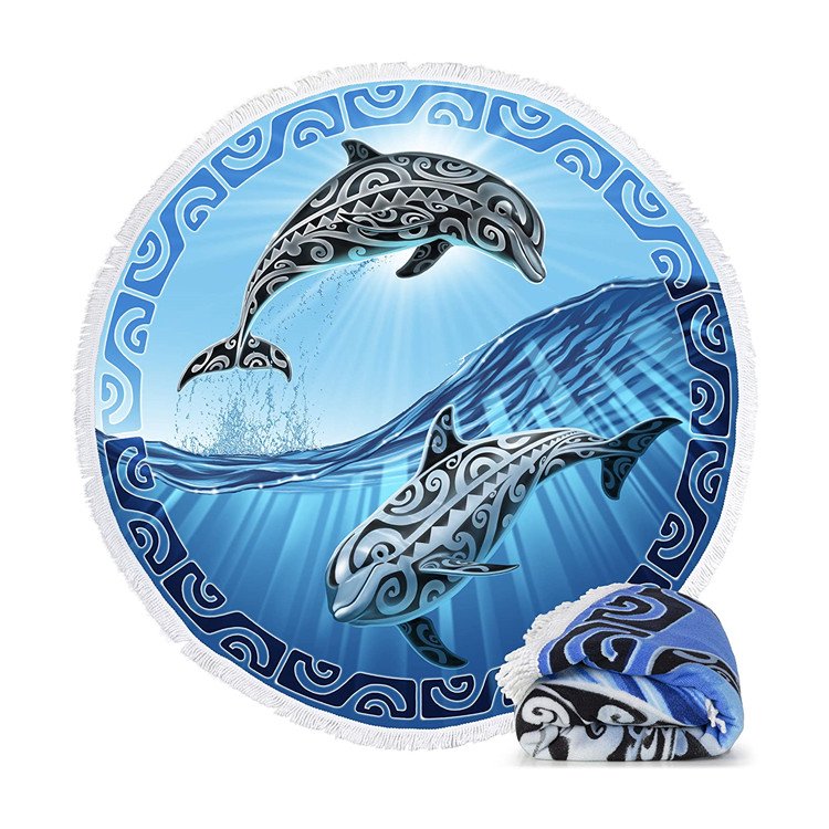 ocean animals beach towel