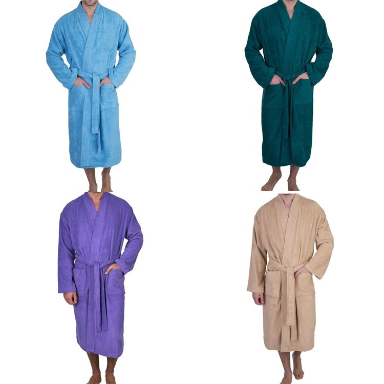 100% cotton kimono collar bathrobe