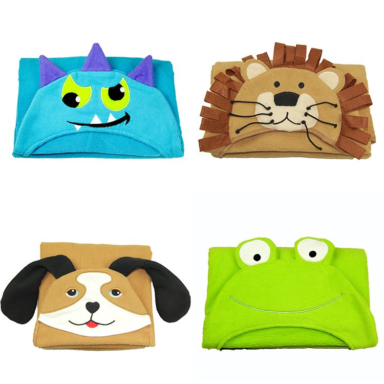 Microfiber animal hooded towel mix