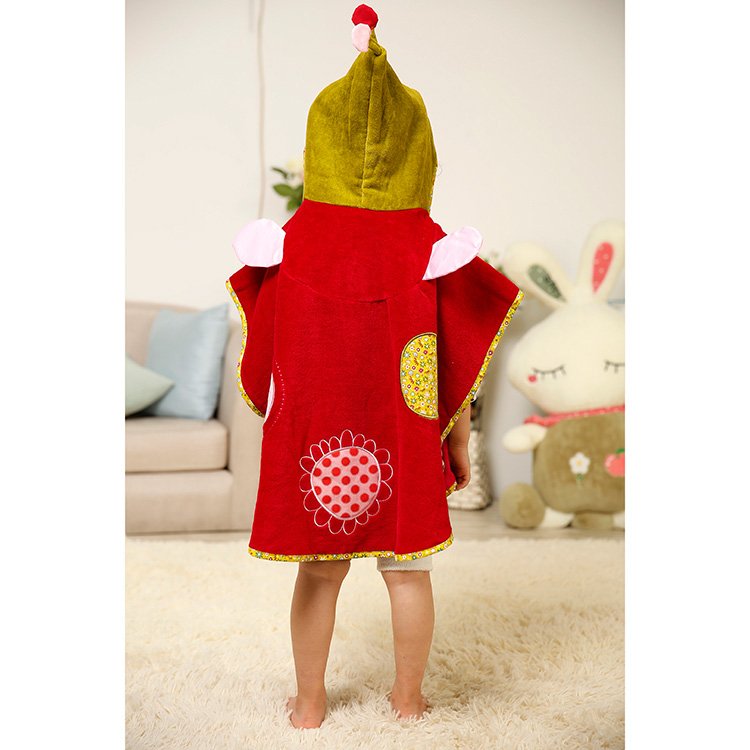 red ladybird hooded towel1