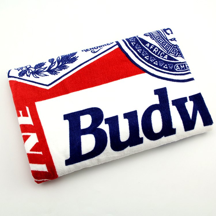 beer logo printed beach towel