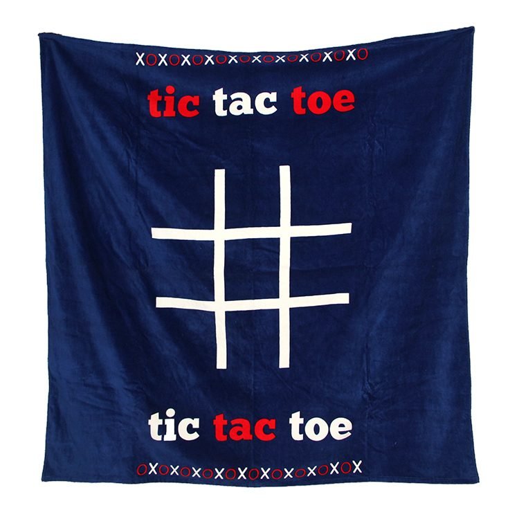 tictactoe game square reactive printed beach towel